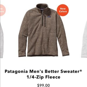 Men’s Patagonia 1/4 Fleece Zip Sweater Brown